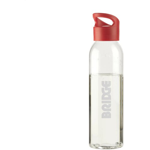 Kunststof Waterfles Met Schroefdop (650 Ml) Transparant/Rood