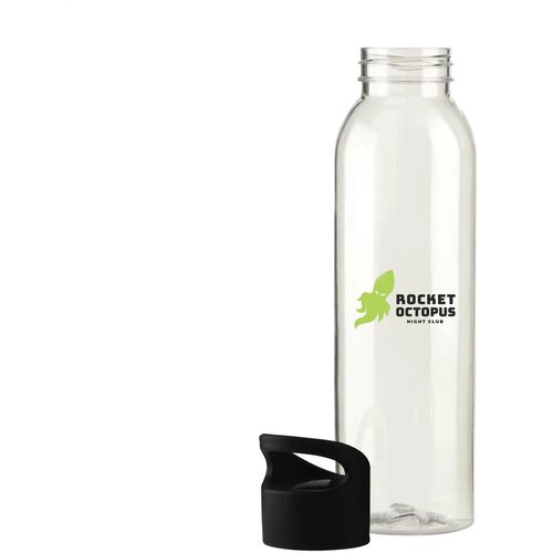 Kunststof Waterfles Met Schroefdop (650 Ml) Transparant/Zwart