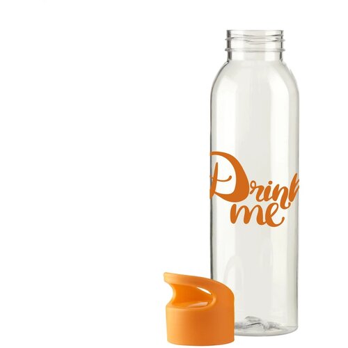 Kunststof Waterfles Met Schroefdop (650 Ml) Transparant/Oranje