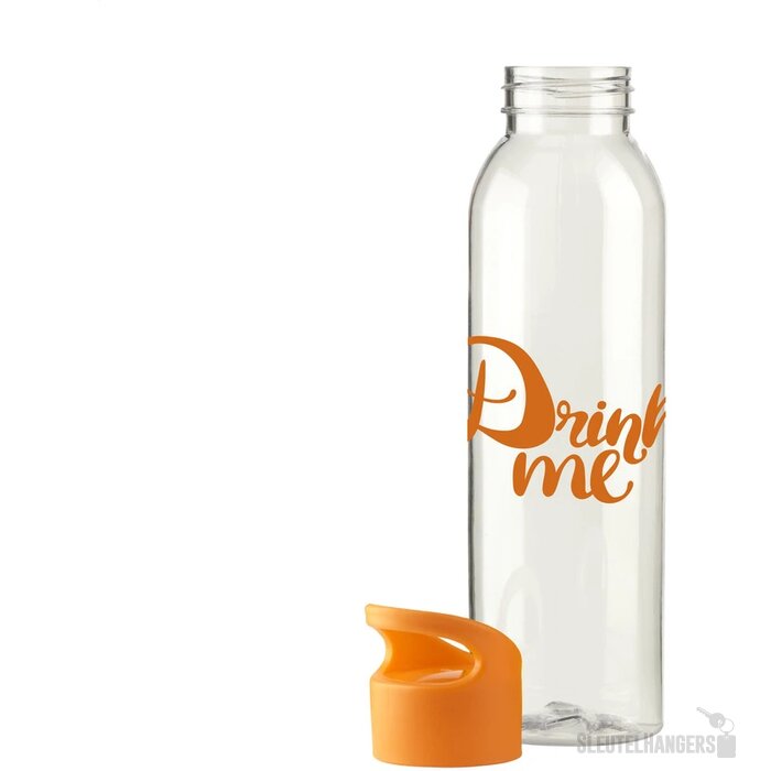 Kunststof Waterfles Met Schroefdop (650 Ml) Transparant/Oranje