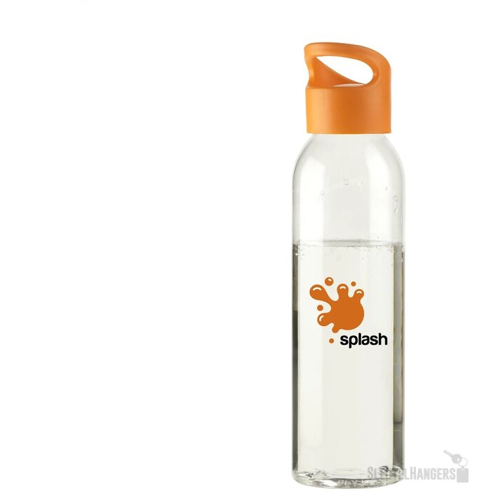 Kunststof Waterfles Met Schroefdop (650 Ml) Transparant/Oranje