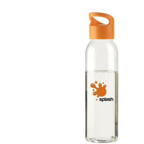 Kunststof Waterfles Met Schroefdop (650 Ml) Transparant/Oranje