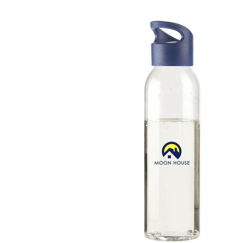 Kunststof Waterfles Met Schroefdop (650 Ml) Transparant/Blauw