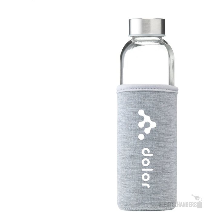 Glazen Waterfles Met Sleeve (500 Ml) Grijs