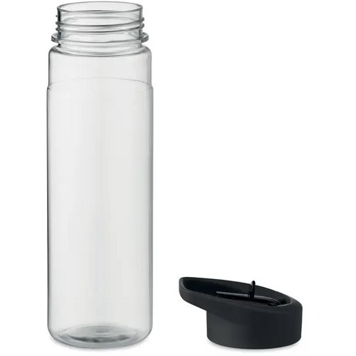 RPET waterfles met rietje (650 ml) Zwart
