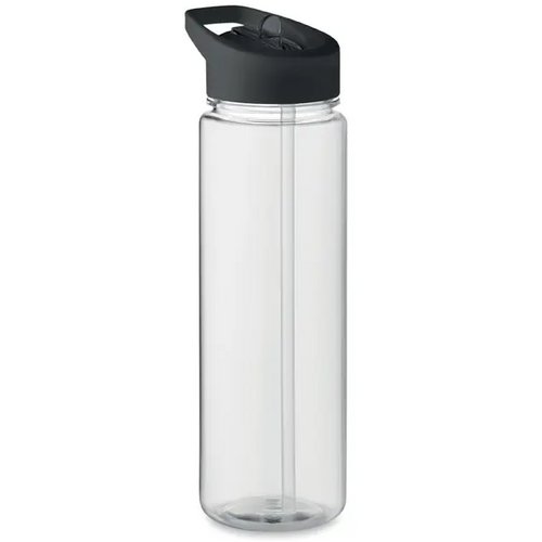 RPET waterfles met rietje (650 ml) Zwart