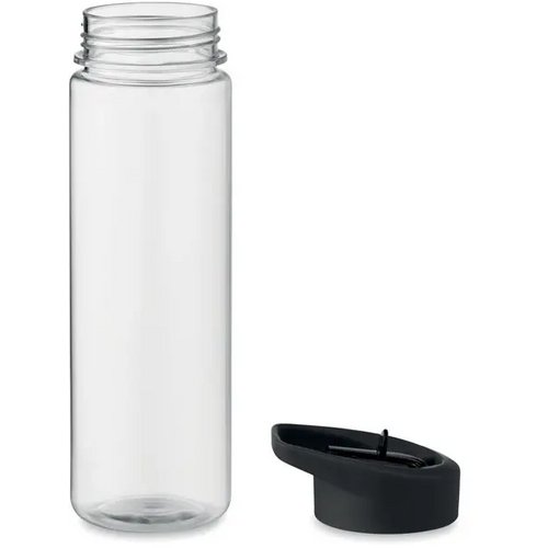 RPET waterfles met rietje (650 ml) Zwart
