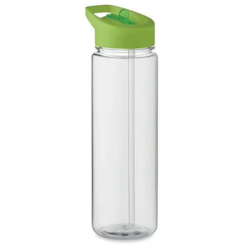 RPET waterfles met rietje (650 ml) Limoengroen