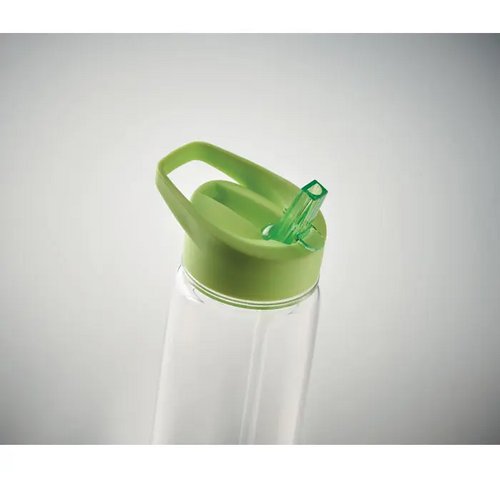RPET waterfles met rietje (650 ml) Limoengroen