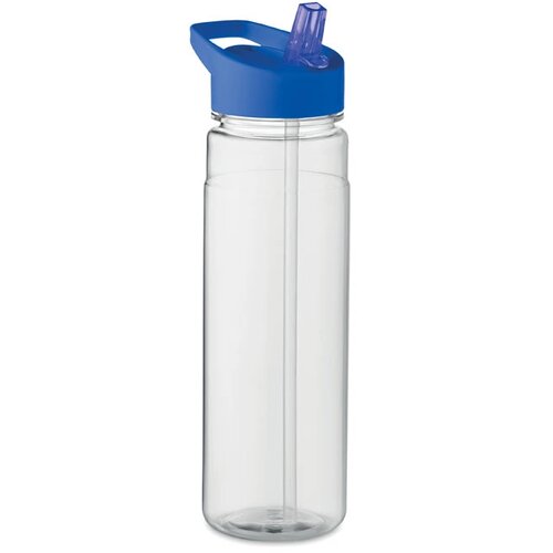 RPET waterfles met rietje (650 ml) Kobaltblauw