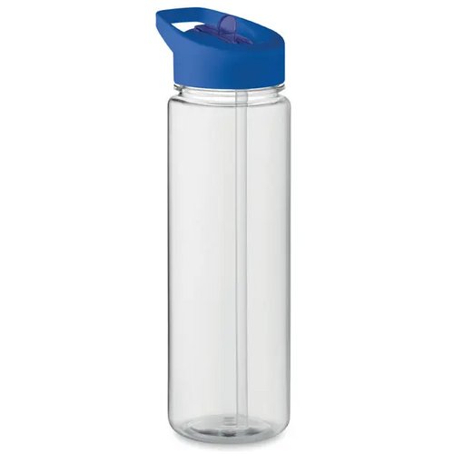 RPET waterfles met rietje (650 ml) Kobaltblauw