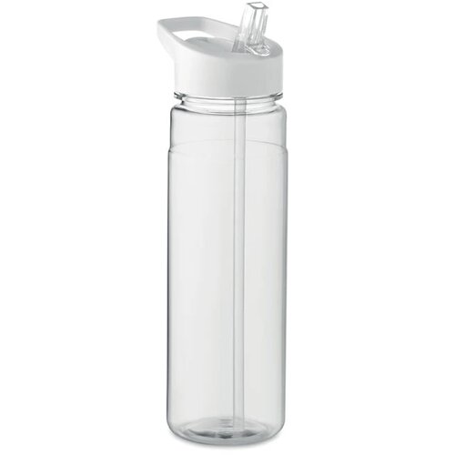 RPET waterfles met rietje (650 ml) Wit