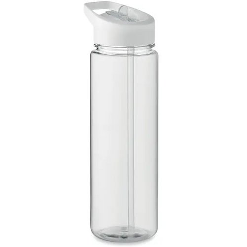 RPET waterfles met rietje (650 ml) Wit