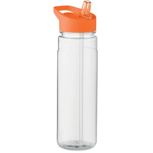 RPET waterfles met rietje (650 ml) Oranje