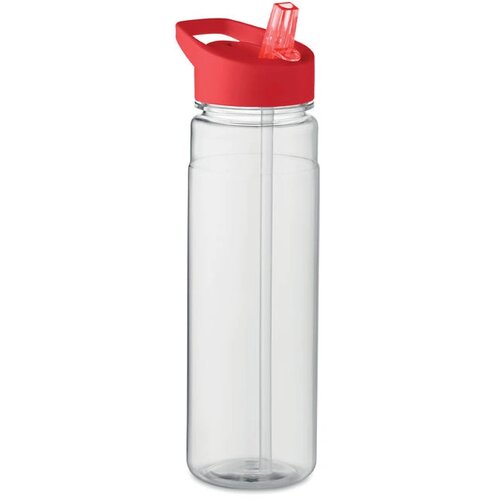 RPET waterfles met rietje (650 ml) Rood