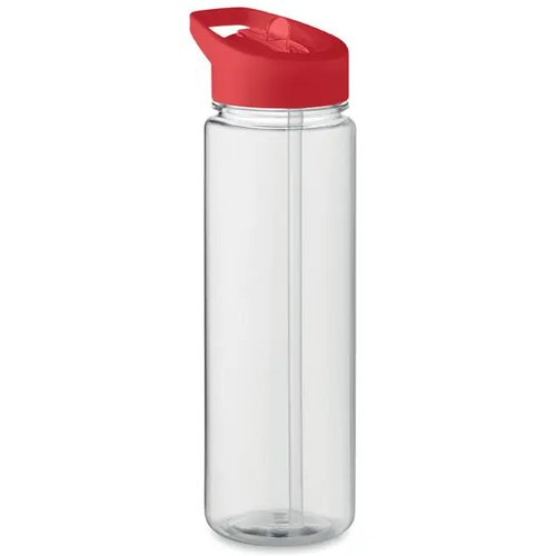 RPET waterfles met rietje (650 ml) Rood