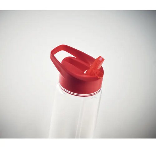 RPET waterfles met rietje (650 ml) Rood