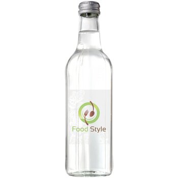Glazen fles met bronwater (330 ml) Transparant