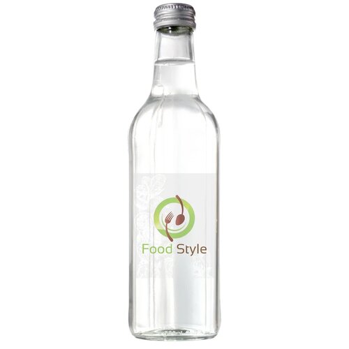 Glazen fles met bronwater (330 ml) Transparant