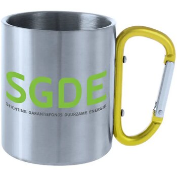 Metalen Mok Met Karabijnhaak Geel