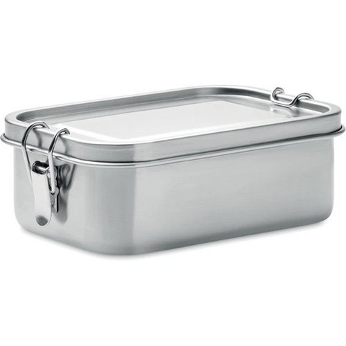 Rvs broodtrommel met buckle-sluiting Zilver