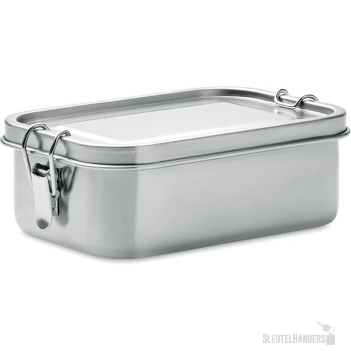 Rvs broodtrommel met buckle-sluiting Zilver