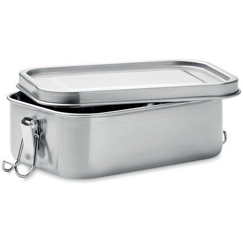 Rvs broodtrommel met buckle-sluiting Zilver