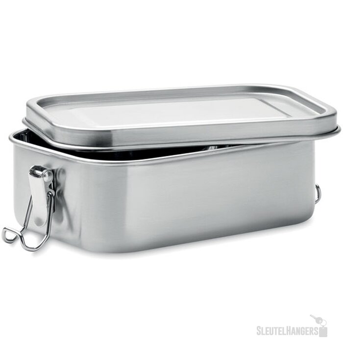 Rvs broodtrommel met buckle-sluiting Zilver