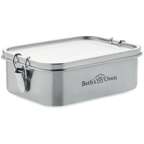Rvs broodtrommel met buckle-sluiting Zilver