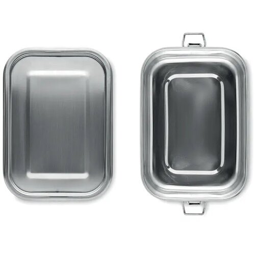 Rvs broodtrommel met buckle-sluiting Zilver