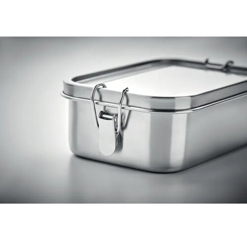 Rvs broodtrommel met buckle-sluiting Zilver
