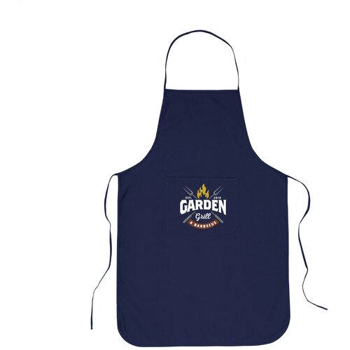 Katoenen Schort Met Zak Blauw