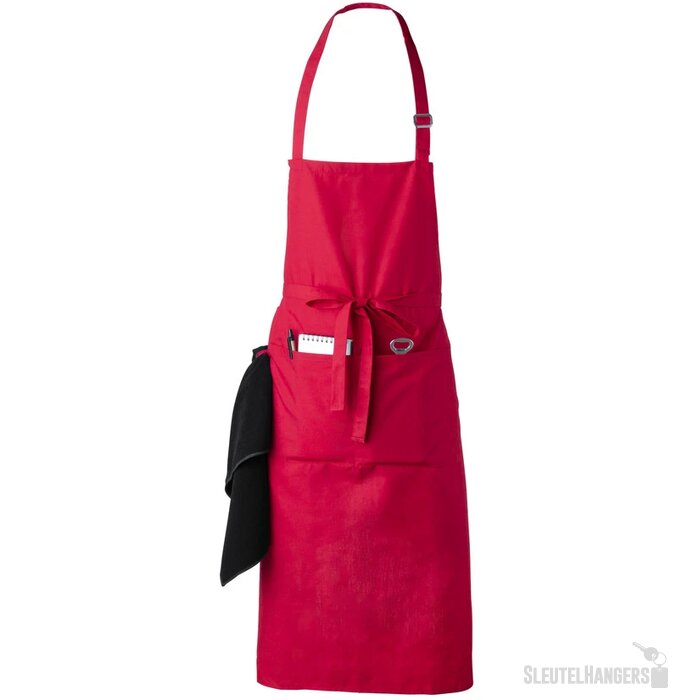 Schort met voorvakken Rood