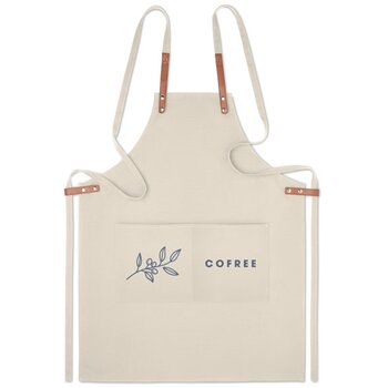 Luxe schort van organische katoen Beige Luxe schort van organische katoen Beige