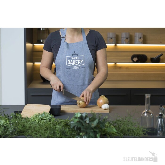 Eco Schort Van Gemêleerd Katoen Blauw