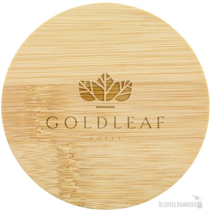 Geurkaars In Glas Met Bamboe Deksel Wit