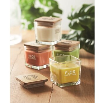 Vierkante geurkaars Wit