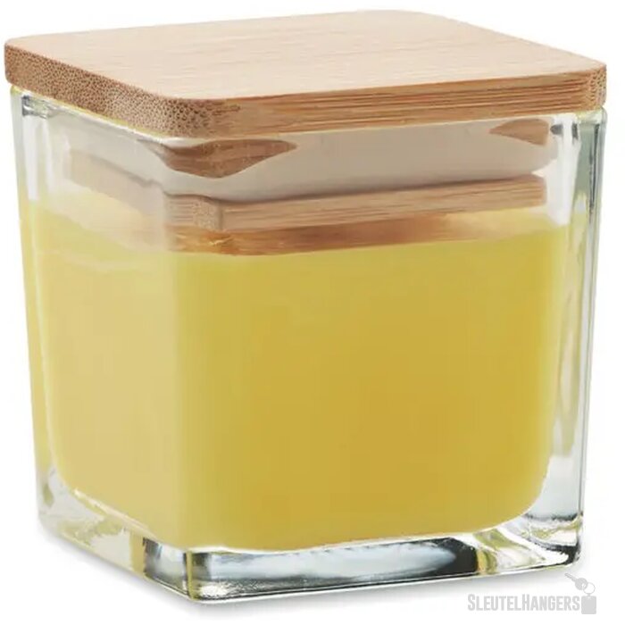 Vierkante geurkaars Geel