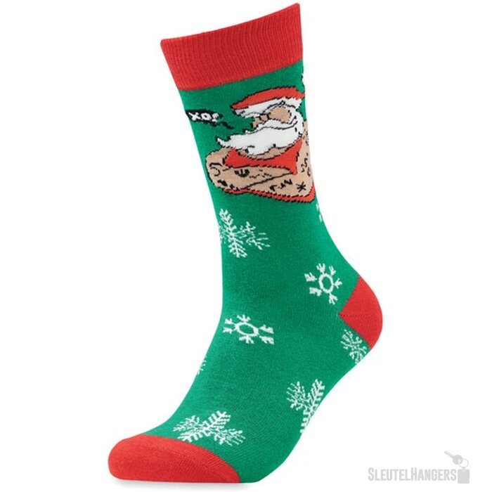 Kerstsokken met versiering Groen