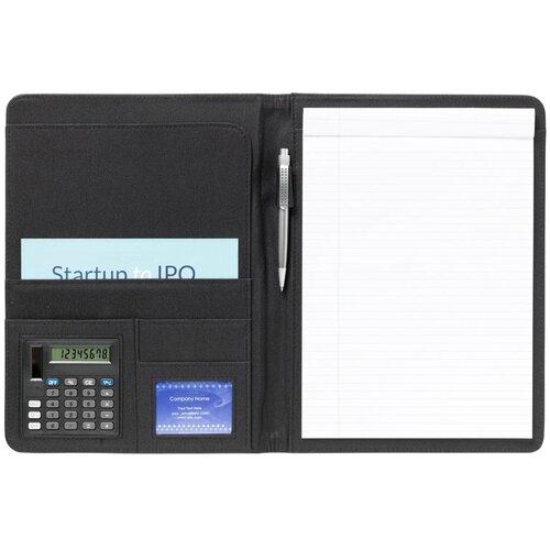 Schrijfmap Met Calculator (A4) Zwart