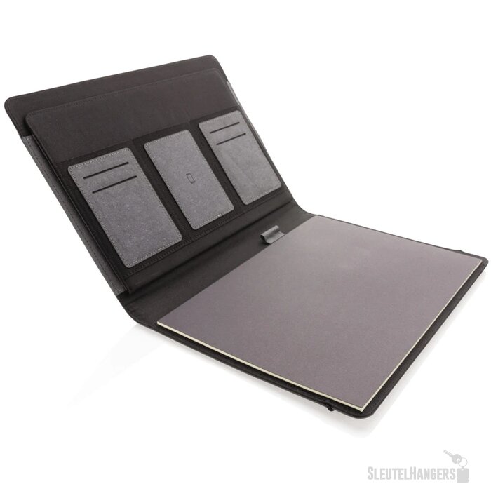 Gerecycled lederen portfolio A4 grijs