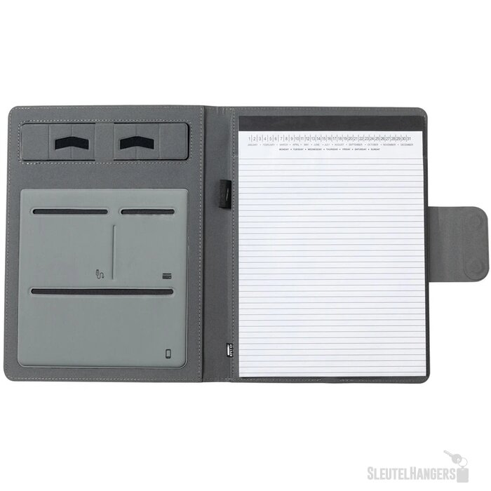 Rpet Schrijfmap Met Draadloze Oplader (A4) Grijs