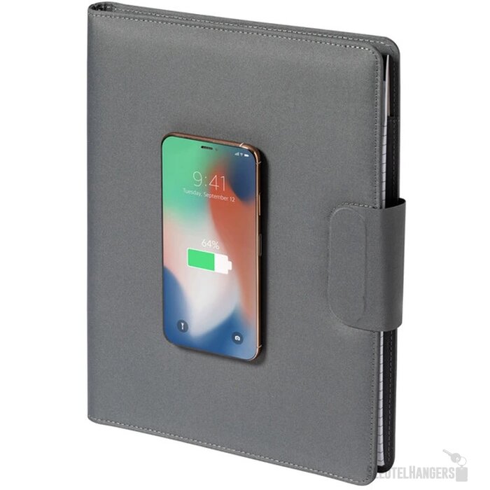 Rpet Schrijfmap Met Draadloze Oplader (A4) Grijs