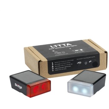 Solar Fietslampen Op Zonne-Energie Zwart