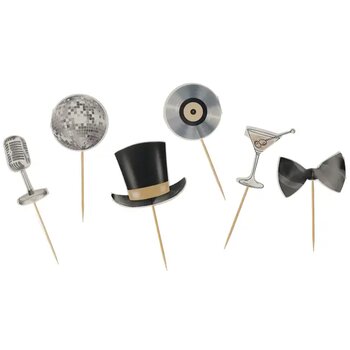 Feestelijke cocktailprikkers Zwart Feestelijke cocktailprikkers Zwart