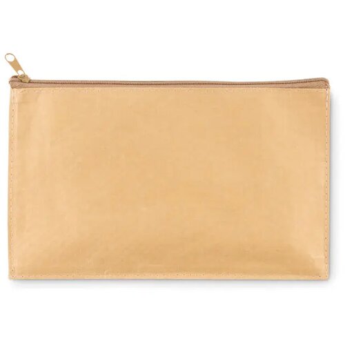 Platte etui van woven papier Beige
