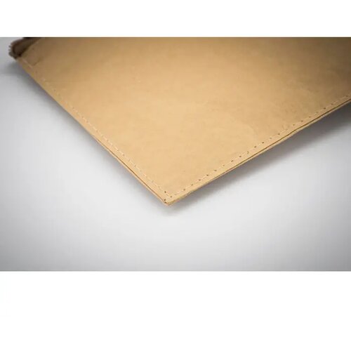 Platte etui van woven papier Beige