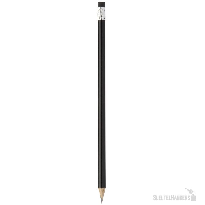 Geslepen Potlood Met Gekleurde Gum Zwart