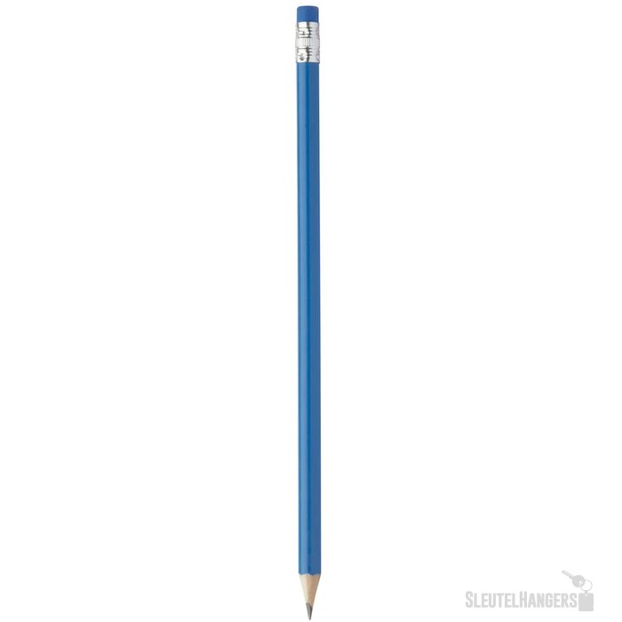 Geslepen Potlood Met Gekleurde Gum Blauw