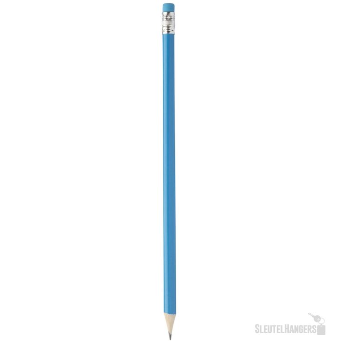 Geslepen Potlood Met Gekleurde Gum Blauw
